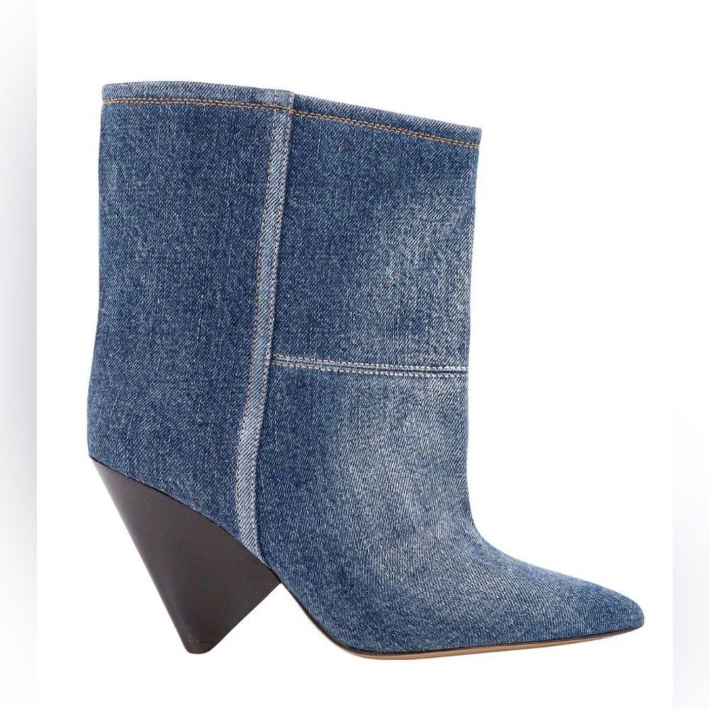 SOLD Isabel Marant Miyako Pointed-Toe Denim Boots (Size 7 US / 37 IT)